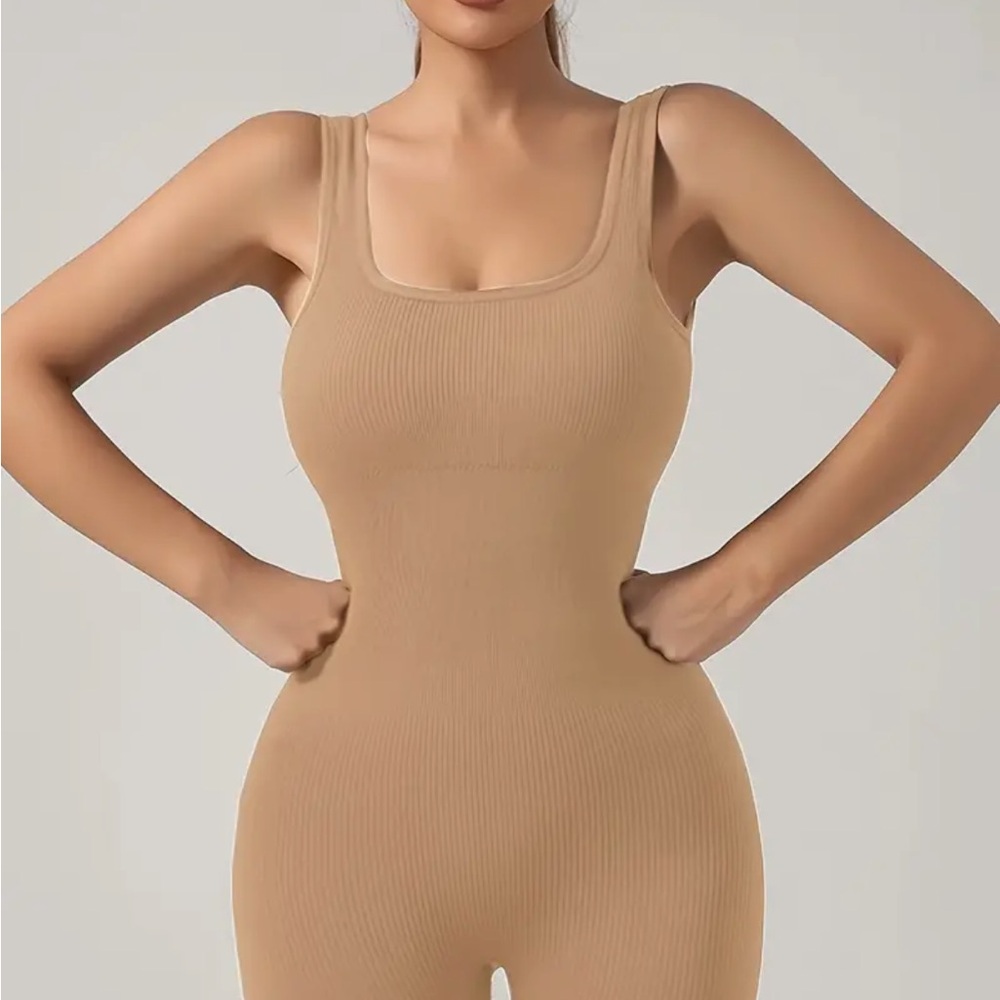 Callie Lives Compression Shapewear Neutral Jumpsuits BROWN Ivory Nude Large XL - Picture 13 of 14
